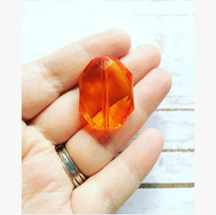 31x24mm ORANGE Faceted Slab Nugget Beads, Beads for Bangle Making or Jewelry Making, transparent beads, chunky beads, statement beads