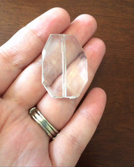 Clear 35mm acrylic beads, translucent beads, faceted beads, bangle beads, chunky craft supplies for wire bangle or jewelry making
