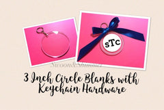 Acrylic Blanks, 3 Inch Circles w 1 Hole, Keychain blanks, blank acrylics, circle keychains, monogram keychain, monogram gifts circle blanks
