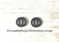Acrylic Earring Blanks, 16mm earring circles, monogram jewelry, monogram earring, acrylic blanks, circular earrings, acrylic circles, silver