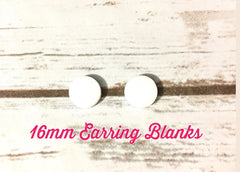 Acrylic Earring Blanks, 16mm earring circles, monogram jewelry, monogram earrings, acrylic blanks, circular earrings, acrylic circles, white