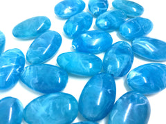 Blue Beads, Caribbean Blue, The Beach Collection, 32mm Oval Beads, Big Acrylic beads, Big Beads, Bangle Beads, Wire Bangle, Beaded Jewelry
