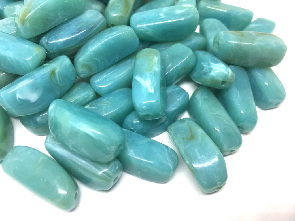 Green Beads, Seafoam Beads, The Sprinkle Collection, 27mm Beads, Rectangle Beads, Log Beads, Bangle Beads, Bracelet Beads, necklace beads