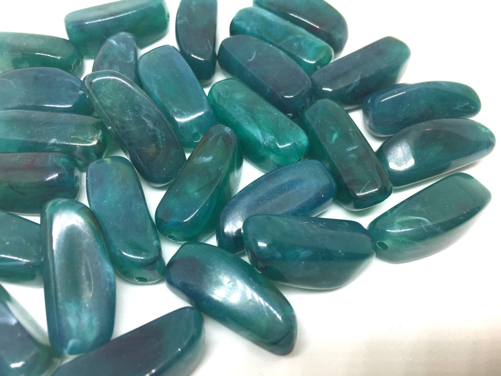 Green Beads, Emerald Beads, The Sprinkle Collection, 27mm Beads, Rectangle Beads, Log Beads, Bangle Beads, Bracelet Beads, necklace beads