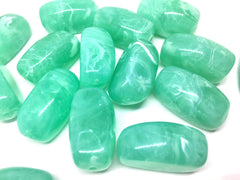 Green Beads, Mint Beads, 32mm rectangle Gemstone Beads, The Treasure Collection, acrylic beads, craft supplies, wire bangle jewelry making