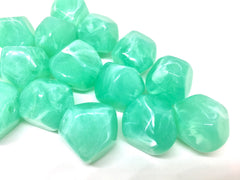 Green Beads, Mint Beads, Acrylic Beads, The Jet-Setter Collection, 22mm beads, Colorful beads, Multi-Color Beads, Gemstones, Chunky Beads