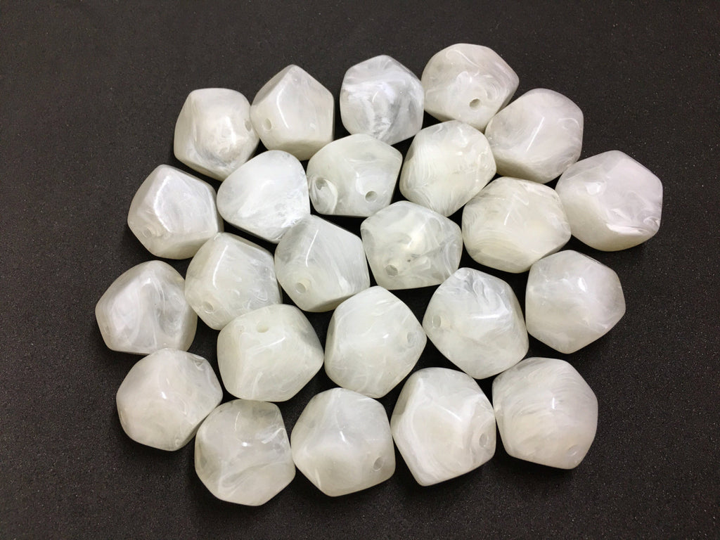 White Beads, Acrylic Beads, The Jet-Setter Collection, 22mm beads, Colorful beads, Multi-Color Beads, Gemstones, Chunky Beads