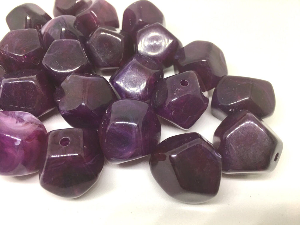 Purple Beads, Eggplant, Acrylic Beads, The Jet-Setter Collection, 22mm beads, Colorful beads, Multi-Color Beads, Gemstones, Chunky Beads