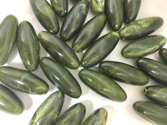 Green Beads, Olive Green, The POD Collection, 33mm Beads, big acrylic beads, bracelet, necklace, acrylic bangle beads, green jewelry