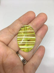 Lime Green Oval Beads handpainted with white stripes, 36mm bangle, statement necklace, green beads, bangle beads, lime green beads
