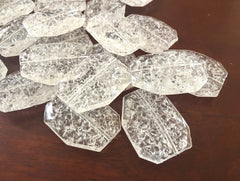 XL White Dinosaur Egg 39mm big acrylic beads, white beads, chunky necklace, craft supplies, wire bangles, jewelry making, bangle bracelets