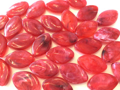 Fiesta Beads, The Marquise Collection, jewelry beads, 30x21mm Beads, bangle beads, big acrylic beads, red jewelry, light red beads