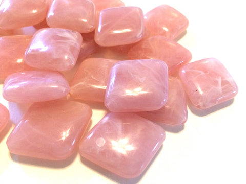Soft Pink Beads, The Diamond Collection, 32x27mm Beads, big acrylic beads, pink jewelry, bracelet necklace earrings, jewelry making