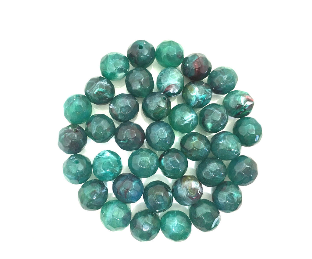 16mm Faceted emerad green Beads, big acrylic beads, bracelet beads, necklace beads, acrylic bangle beads, green jewelry, green beads emerald