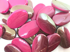 36mm Pink & Silver Ombre Beads, big pink beads, bangle beads, Acrylic big beads, silver beads, pink bangle, pink jewelry, pink bracelet