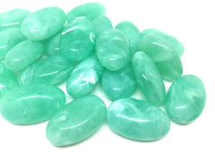 Mint Beads, Green Beads, The Beach Collection, 32mm Oval Beads, Big Acrylic beads, Big Beads, Bangle Beads, Wire Bangle, Beaded Jewelry