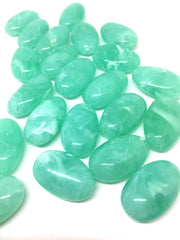 Mint Beads, Green Beads, The Beach Collection, 32mm Oval Beads, Big Acrylic beads, Big Beads, Bangle Beads, Wire Bangle, Beaded Jewelry