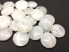 White Beads, The Eclipse Collection, 23mm Beads, circular acrylic beads, bracelet necklace earrings, jewelry making, bangle