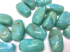 Green Beads, Seafoam, 32mm rectangle Gemstone Beads, The Treasure Collection, acrylic beads, craft supplies, wire bangle jewelry making