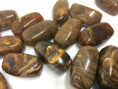 Brown Beads, Hot Cocoa, 32mm rectangle Gemstone Beads, The Treasure Collection, acrylic beads, craft supplies, wire bangle jewelry making