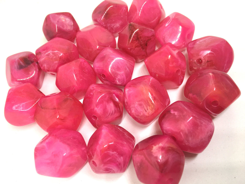 Pink Beads, Acrylic Beads, The Jet-Setter Collection, 22mm beads, Colorful beads, Multi-Color Beads, Gemstones, Chunky Beads