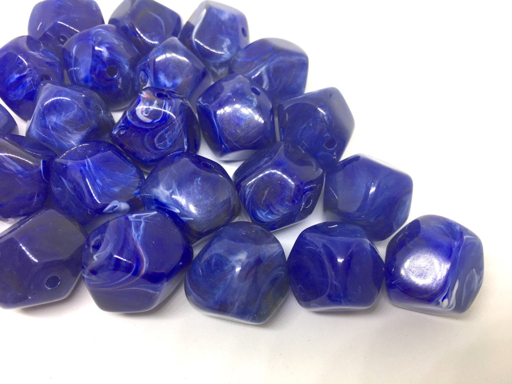Blue Beads, Dark Blue, Acrylic Beads, The Jet-Setter Collection, 22mm beads, Colorful beads, Multi-Color Beads, Gemstones, Chunky Beads