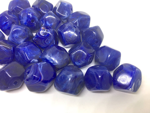 Blue Beads, Dark Blue, Acrylic Beads, The Jet-Setter Collection, 22mm beads, Colorful beads, Multi-Color Beads, Gemstones, Chunky Beads