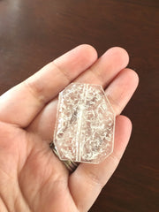 XL White Dinosaur Egg 39mm big acrylic beads, white beads, chunky necklace, craft supplies, wire bangles, jewelry making, bangle bracelets