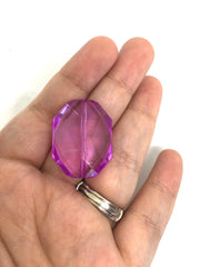 Light Purple Pinkish Beads, Multi Color Faceted 31mm Beads Bangle Necklace Statement Necklace Jewelry translucent big faceted crystal gems