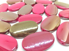 36mm Pink & Silver Ombre Beads, big pink beads, bangle beads, Acrylic big beads, silver beads, pink bangle, pink jewelry, pink bracelet