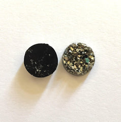 12mm Druzy Cabochons, Sparkle Gray, jewelry making kit, earring set, diy jewelry, druzy studs, 12mm Druzy, cabochon, stud earrings