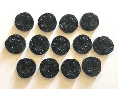 12mm Druzy Cabochons, Black, jewelry making kit, earring set, diy jewelry, druzy studs, 12mm Druzy, cabochon, stud earrings