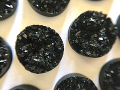 12mm Druzy Cabochons, Black, jewelry making kit, earring set, diy jewelry, druzy studs, 12mm Druzy, cabochon, stud earrings