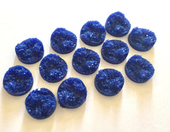 12mm Druzy Cabochons, Dark Blue, jewelry making kit, earring set, diy jewelry, druzy studs, 12mm Druzy, cabochon, stud earrings, blue
