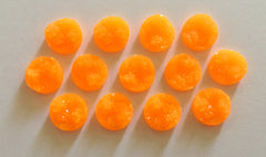 12mm Druzy Cabochons, clementine, jewelry making kit, earring set, diy jewelry, druzy studs, 12mm Druzy, cabochon, stud earrings, orange