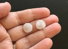 12mm Druzy Cabochons, white, jewelry making kit, earring set, diy jewelry, druzy studs, 12mm Druzy, cabochon, stud earrings