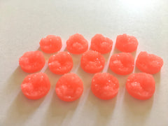 12mm Druzy Cabochons, Coral, jewelry making kit, earring set, diy jewelry, druzy studs, 12mm Druzy, cabochon, stud earrings