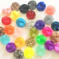 12mm Druzy Cabochons, flat back cabochon, jewelry making kit, earring set, diy jewelry, druzy studs, 12mm Druzy, cabochon, stud earrings