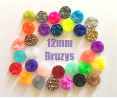 12mm Druzy Cabochons, flat back cabochon, jewelry making kit, earring set, diy jewelry, druzy studs, 12mm Druzy, cabochon, stud earrings
