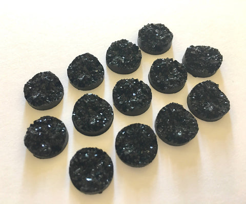 12mm Druzy Cabochons, Black, jewelry making kit, earring set, diy jewelry, druzy studs, 12mm Druzy, cabochon, stud earrings