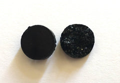 12mm Druzy Cabochons, Black, jewelry making kit, earring set, diy jewelry, druzy studs, 12mm Druzy, cabochon, stud earrings