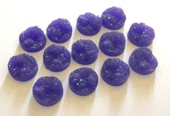 12mm Druzy Cabochons, Dark Purple, jewelry making kit, earring set, diy jewelry, druzy studs, 12mm Druzy, cabochon, stud earrings