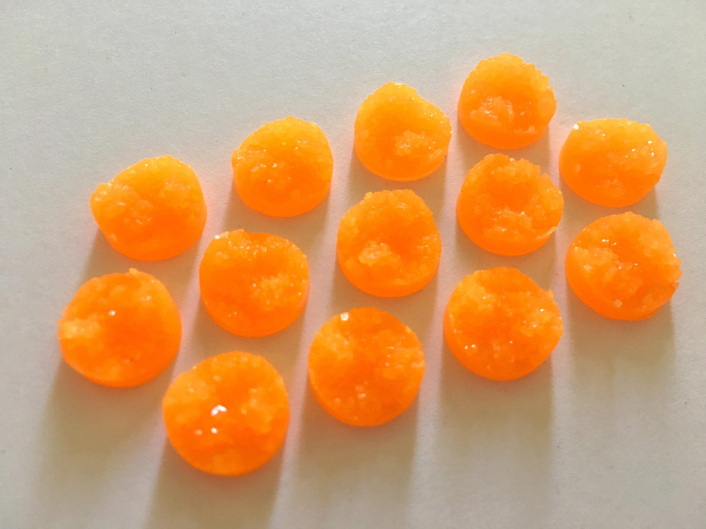 12mm Druzy Cabochons, clementine, jewelry making kit, earring set, diy jewelry, druzy studs, 12mm Druzy, cabochon, stud earrings, orange