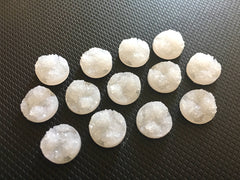 12mm Druzy Cabochons, white, jewelry making kit, earring set, diy jewelry, druzy studs, 12mm Druzy, cabochon, stud earrings