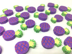 Pineapple Beads, Clay Beads, purple beads, bracelet necklace earrings, jewelry making, clay beads, bangle bead, pineapple decor beads