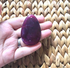 Dark purple teardrop Pendants, 57x36mm, acrylic gem pendants, 1 hole pendant, long necklace, wire wrapped pendant, wrapping pendant eggplant