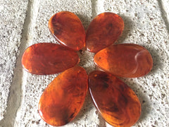 Amber Teardrop Pendants, 57x36mm, acrylic gem pendants, 1 hole pendant, long necklace, wire wrapped pendant, wrapping pendant reddish brown