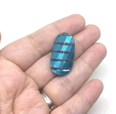 Turquoise Beads, Striped Beads, 30mm Beads, big acrylic beads, bracelet necklace earrings, jewelry making, acrylic bangle bead, blue jewelry