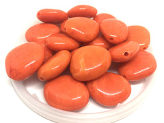 Orange 31mm acrylic beads, chunky statement necklace, wire bangle, jewelry making, QUEEN Collection, oval beads, large orange bead necklace