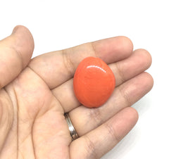 Orange 31mm acrylic beads, chunky statement necklace, wire bangle, jewelry making, QUEEN Collection, oval beads, large orange bead necklace